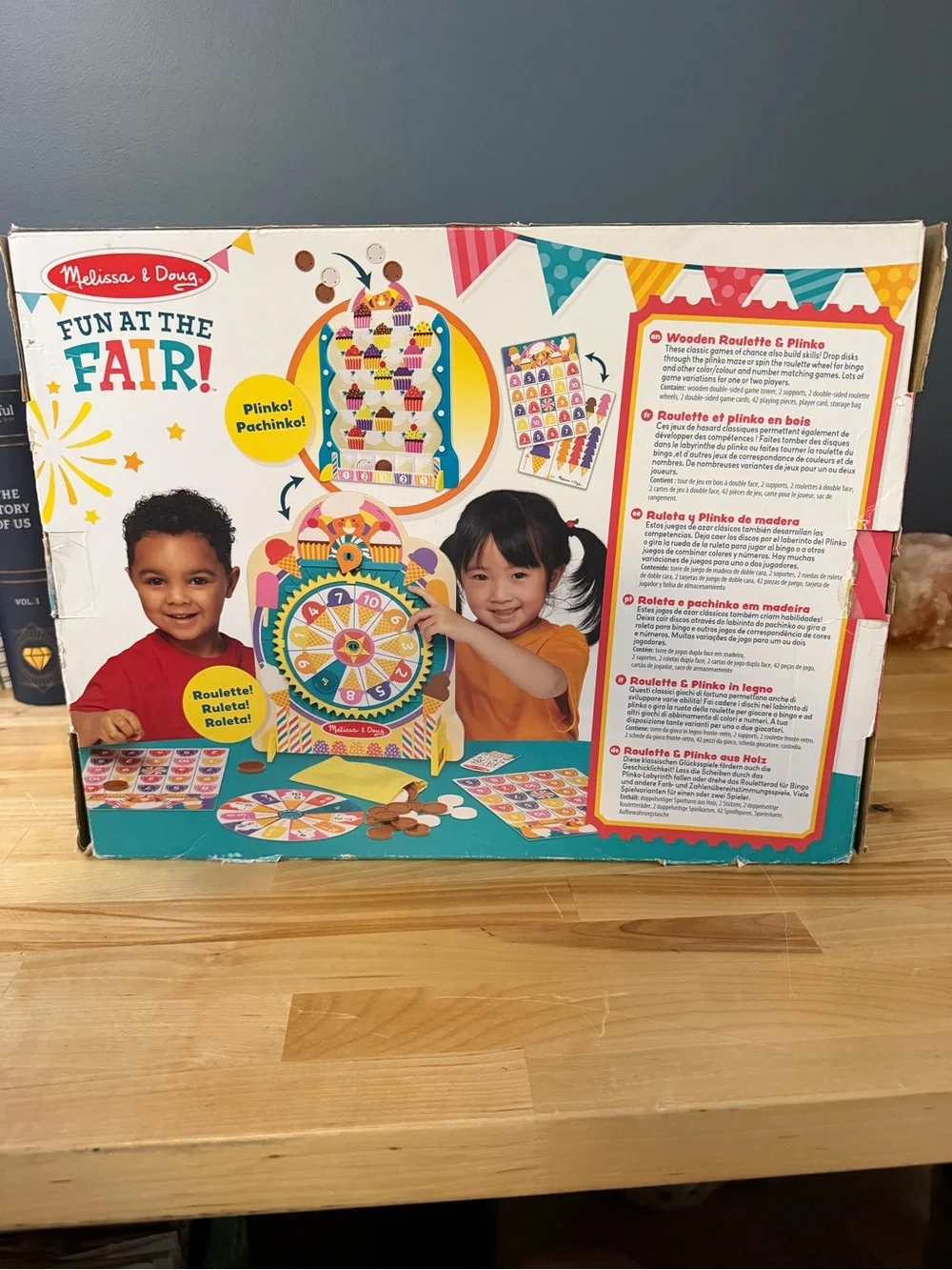 Melissa & Doug Fun at Fair Roulette & Plinko Colorful Carnival Spinner Game